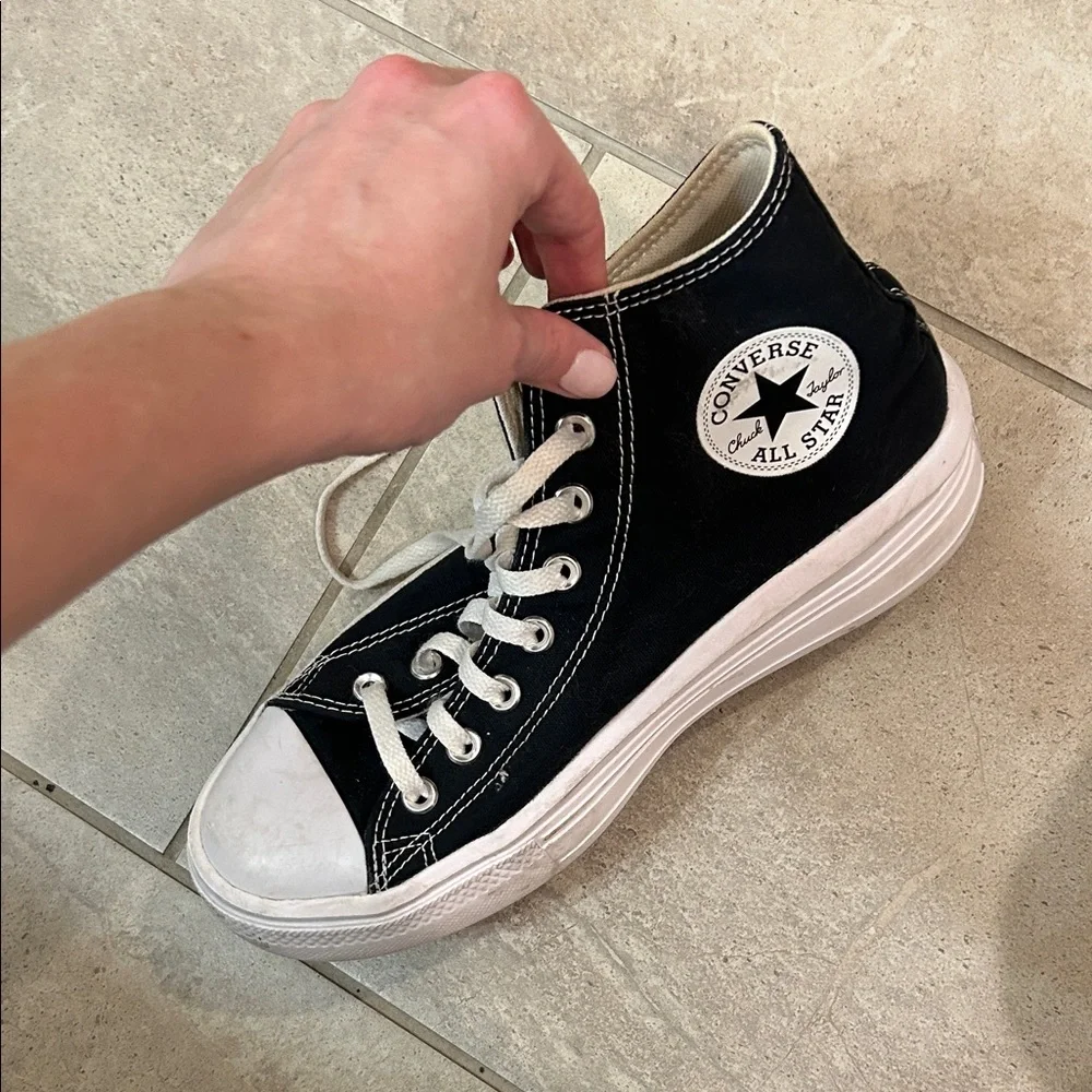 Converse High Top Sneakers in Black and White - Picture 2 of 3